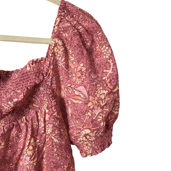 J. Crew Squareneck Puff-sleeve Cotton Blend Voile Top XL puff-sleeve Pink Floral - Picture 6 of 13